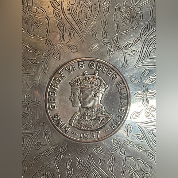 EP Copper Silver Plate Dish 1937 Coronation of King George VI & Queen Elizabeth - Picture 4 of 9